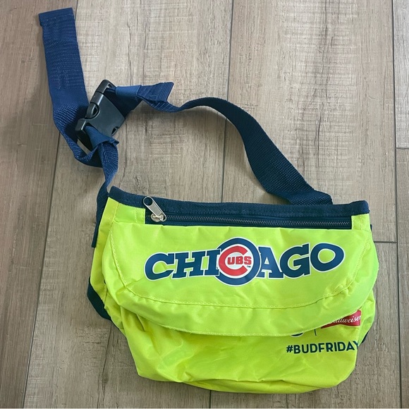 Chicago Cubs Bags Chicago Cubs Neon Fanny Pack Budweiser Bleacher Unisex Limited Edition Sga